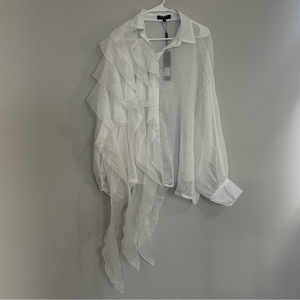 Beulah Sheer White Blouse